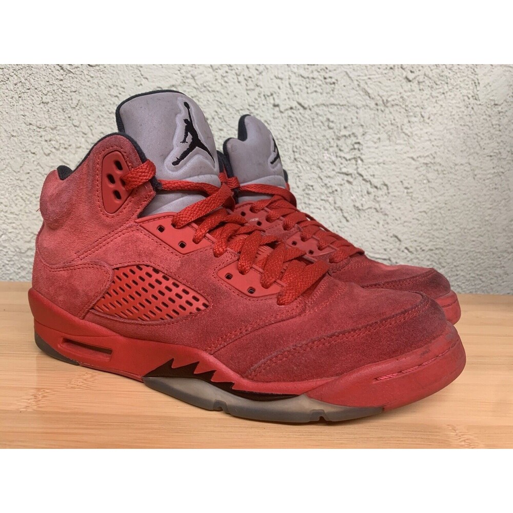 Nike Air‎ Jordan V 5 Red Suede 2017 Retro BG GS 440888-602 sz 6.5Y